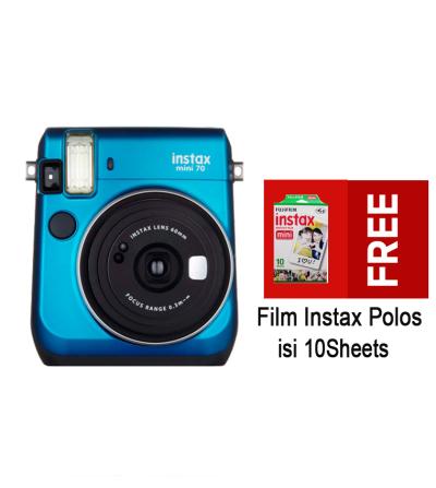 Fujifilm Instax Mini Camera 70s - Biru + Free 1 Pack Film Instax Mini Polos Mini 70s