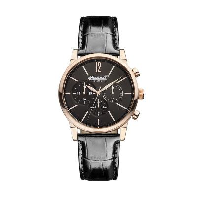 Ingersoll Portland Leather INQ016BKRS Black Jam Tangan Pria