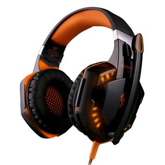 KOTION EACH G2000 Over-ear Game Headset Earphone Headband with Mic Stereo Bass LED Light for PC (Orange)  