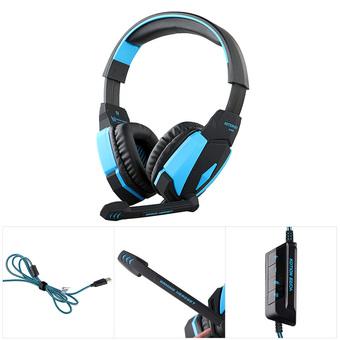 KOTION EACH G4000 Gaming Headphone USB Stereo Headset Noise Cancellation Music Earphone w / Mic LED Light Volume Control Blue for Computer Desktop Notebook Laptop Games (Intl)  