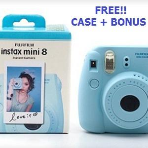 Kamera Fujifilm Polaroid INSTAX 8s Blue + Case + Gifts