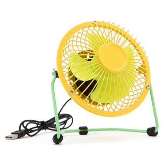 Metal Hit Color 4-Inch Usb Mini Fan Hit (Yellow/Green)  