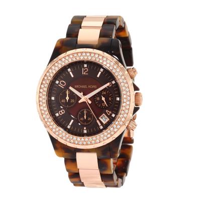 Michael Kors Madison Rose Gold Brown Tortoise Chronograph MK5416 Jam Tangan Wanita