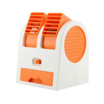 Mini Portable USB Ultra-quiet No Leaf Air Conditioning Fan With Drawer To Put Ice Or Perfume To Make You Cool(Orange) (Intl)  