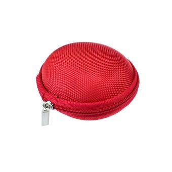 Mini Zipper Earphone Headphone SD Card Storage Bag Box Carrying Pouch Red  