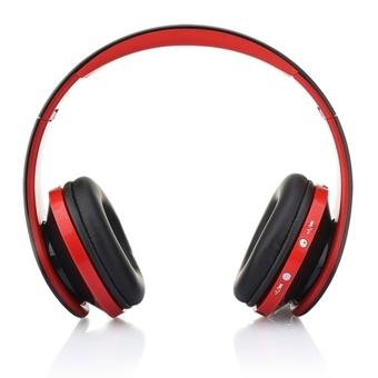 NX-8252 Bluetooth Headphone Fold High Fidelity Surround Sound Wireless Stereo Headset with Mic (Red)  