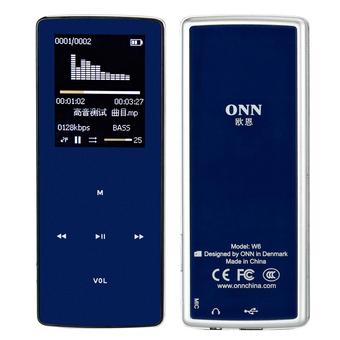 ONN W6 Mini 8GB Bluetooth mp3 FM Radio Music Media Sports dark blue  