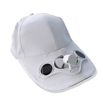 Outdoor Solar Fan Hat Cooling Fan Cap for Golf Baseball Sport Summer White  