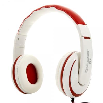 Ovleng A1 Universal High Sensitivity Head-mounted Headphone - White Red