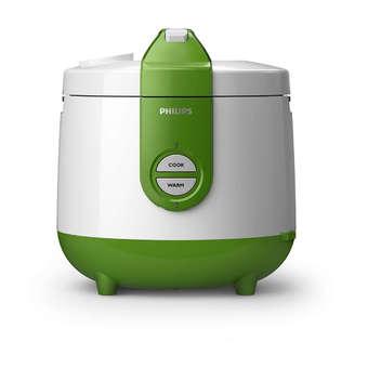 Philips Rice Cooker HD3118/30- 2 liter - Putih-Hijau  