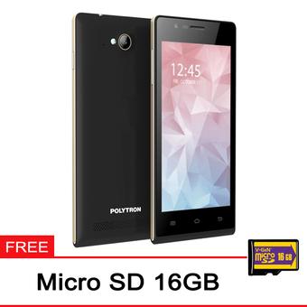 Polytron Zap 5 4G450 - 8GB - Hitam + Gratis Micro SD 16GB  