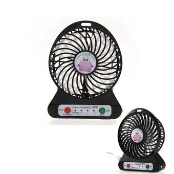 Portable Fashionable Multifunctional Mini Fan USB Charge NO Charger Black  