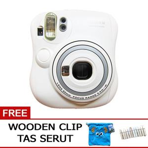 Promo Fujifilm Instax Mini 25 25s white Free Tas Serut + Clip PUTIH