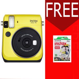 Promo Fujifilm Instax Mini 70 70s Kuning Free 1 Pack Film Polos KUNING