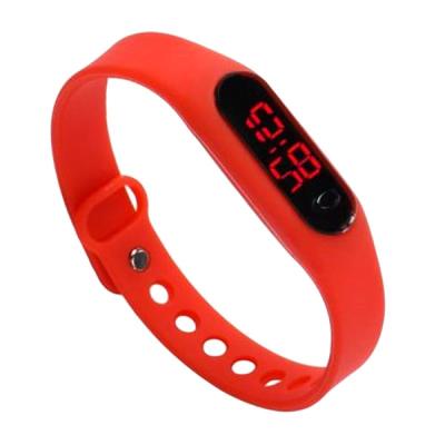 Rhaya Grosir LED Sporty Merah Jam Tangan Wanita