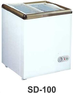 SD-100 SLIDING FLAT GLASS FREEZER(UNTUK MEMAJANG ICE CREAM,NUGGET,DLL