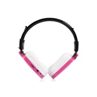 SH-S720 On-Ear Headphone MP3 Player with FM Radio TF Card Reader (Pink)  