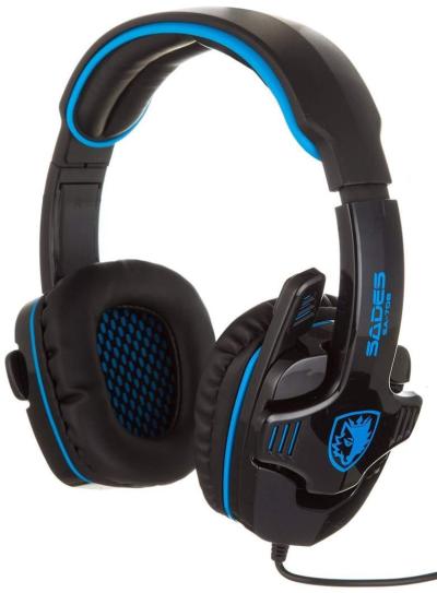 Sades Headset Gaming SA-708 - Biru hitam