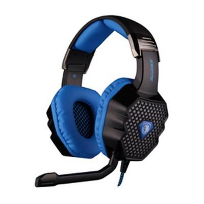 Sades SA-909 Headphone Gaming Multimedia Best Catalog High Sound Quality - Hitam-Biru