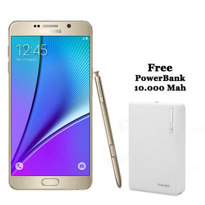 Samsung Galaxy Note 5 Smartphone - Gold [Dual SIM] + Free Powerbank 10.000 mAh