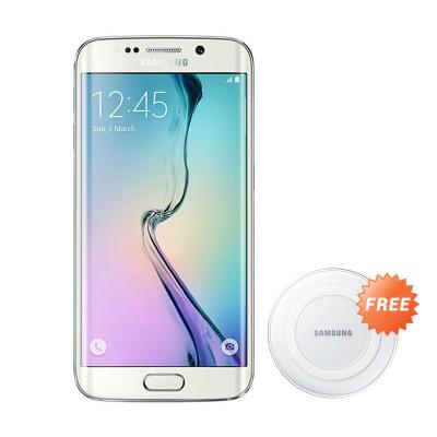 Samsung Galaxy S6 Edge White Smartphone + Wireless Charger Pad White