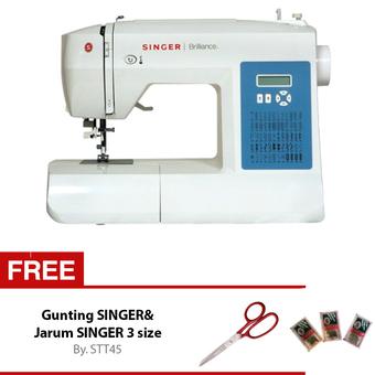 Singer Brilliance 6160 + Gratis Gunting Singer + jarum 3 size Mesin Jahit Portable Digital  