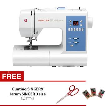 Singer Confidence 7465 Mesin Jahit Digital Portable + Gratis Gunting Singer + Jarum Singer 3 Size  