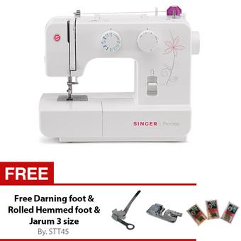 Singer Promise 1412 + Gratis Darning Foot + Rolled Hemmed Foot + Jarum 3 Size Mesin Jahit Portable Rumah Tangga Sinar Toko Tiga  