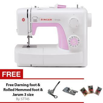 Singer Simple 3223 Mesin Jahit Portable Multifungsi + Gratis Darning Foot + Rolled Hemmed Foot + Jarum 3 Size  