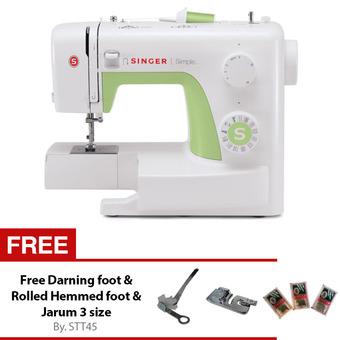 Singer Simple 3229 + Gratis Darning Foot + Rolled Hemmed Foot + Jarum 3 Size Mesin Jahit Portable Rumah Tangga  