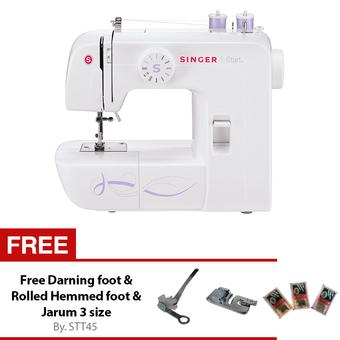 Singer Start 1306 Mesin Jahit Portable Sinar Toko Tiga Mesin Jahit + Gratis Darning Foot Rolled Hemmed Foot Dan Jarum 3 Size  