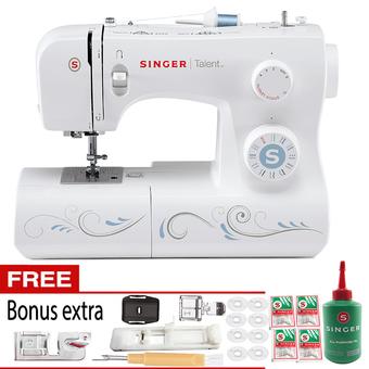 Singer Talent 3323 + Gratis Rolled Hem Foot + Jarum extra + accesories standart  