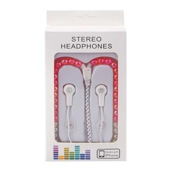 Solid Color Beaded Wired Headset (White) (Intl)  