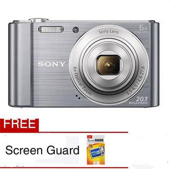 Sony Cyber Shot DSC-W810 SI - 20.1 MP - 6x Optical Zoom - Silver + Gratis Screen Guard  