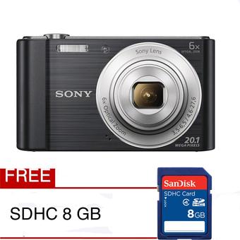 Sony DSC W810 - 20.1 MP - Hitam + Gratis SDHC 8GB  