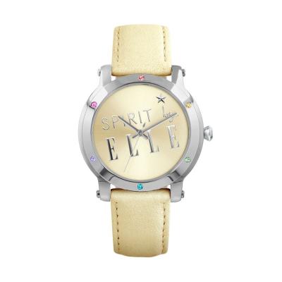 Spirit by Elle ES20029S03X Leather Strap Gold Jam Tangan Wanita