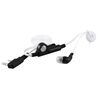 Stylish In-Ear Earphone with Flat Cable and Clip for Walkie-Talkie (White)  