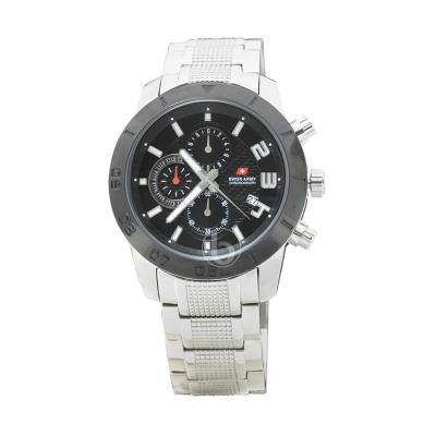 Swiss Army SA 2055 G Bezel Hitam Dial Putih Jam Tangan Pria