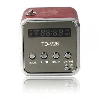 TD-V26 Mini SD USB Speaker with MP3 & FM Function (Red)  