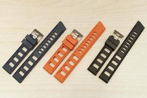 Tali Jam Tangan Obris Morgan Black Orange Rubber Strap 22mm