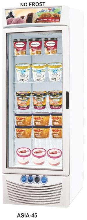 UP RIGHT GLASS DOOR FREEZER/UNTUK MEMAJANG ES KRIM PREMIUM (ASIA-45)