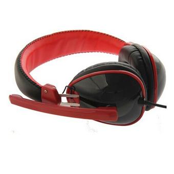 VYKON ME999 USB Plug Stereo On-ear Headphones for PC Computer (Black/Red) (Intl)  