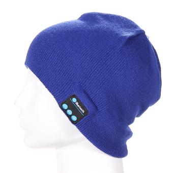 Warm Beanie Hat Wireless Bluetooth Headset (Blue)  