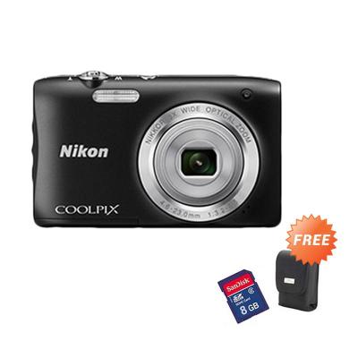 Weekend Deal - Nikon Coolpix S2900 Hitam Kamera Pocket [20 MP] + Memory Card + Case