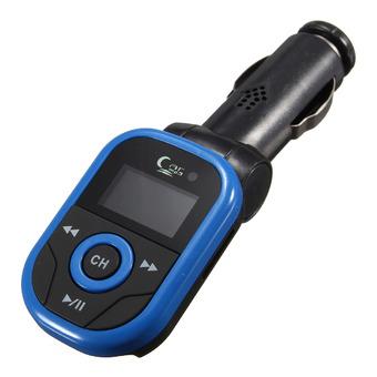 Wireless LCD Car Kit MP3 Player FM Transmitter Modulator USB TF MMC Remote (Blue) (Intl)  