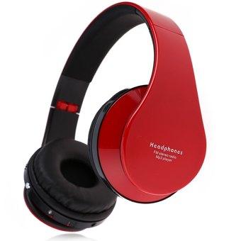 Wireless Stereo Bluetooth V3.0 EDR Headphone with Mic Support TF Card FM Radio MP3 Player (Black Red)(INTL)  