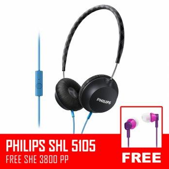 [BUY 1 GET 1 FREE] Philips Headphone SHL 5105 Black Free SHE 3800 Purple