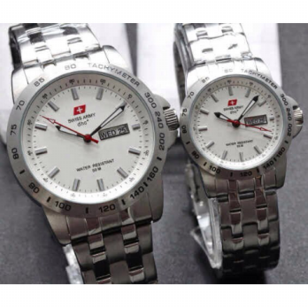 [Swiss Army] Jam Tangan Couple Original SA-2117/Silver White