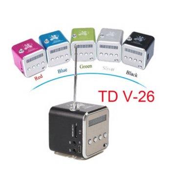 [globalbuy] 1pc Mini Speaker TD-V26 Speaker Portable Style Speakers TF USB FM Mic Handfree/1999675