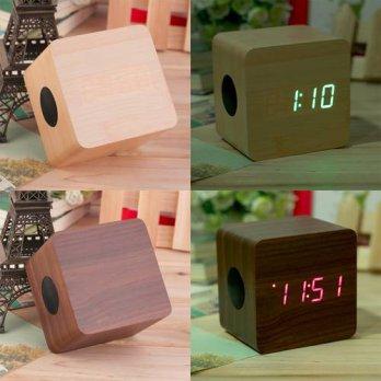 [globalbuy] In stock MINI Square Wooden Speaker Bluetooth Digital FM Wireless Portable Spe/2622440